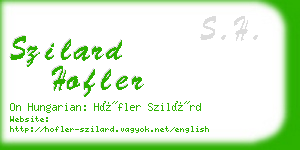 szilard hofler business card